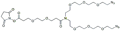 Molecular structure of the compound: N-(NHS ester-PEG2)-N-bis(PEG3-azide)
