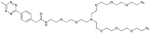 Molecular structure of the compound: N-(Methyltetrazine-PEG2)-N-bis(PEG3-azide)