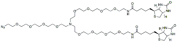 Molecular structure of the compound: N-(Azido-PEG4)-N-bis(PEG4-biotin)