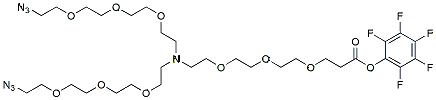 Molecular structure of the compound: N-(PFP ester-PEG3)-N-bis(PEG3-Azide)