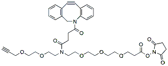 Molecular structure of the compound: N-(Propargyl-PEG2)-DBCO-PEG3-NHS ester