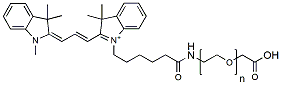 Molecular structure of the compound: Cy3-PEG-CH2COOH, MW 2,000