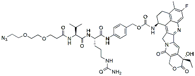 Molecular structure of the compound: Azido-PEG2-Val-Cit-PAB-Exatecan