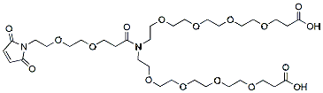 Molecular structure of the compound: N-(Mal-PEG2-carbonyl)-N-bis(PEG4-acid)