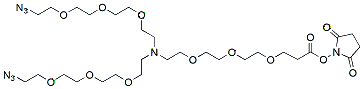 Molecular structure of the compound: N-(NHS-PEG3)-N-bis(PEG3-azide), HCl salt