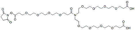 Molecular structure of the compound: N-(PEG4-NHS ester)-N-bis(PEG4-acid)