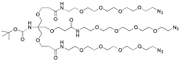 Molecular structure of the compound: N-Boc-Tri-(Azide-PEG4-ethoxymethyl)-methane