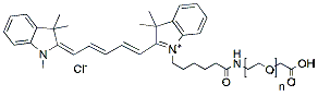 Molecular structure of the compound: Cy5-PEG-CH2COOH, MW 5,000