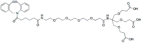 Molecular structure of the compound: DBCO-PEG4-tri-(carboxyethoxymethyl)-methane