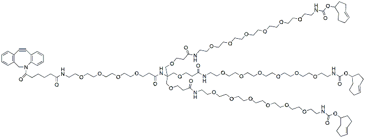 Molecular structure of the compound: DBCO-PEG4-Amido-tri-(PEG6-TCO)-methane