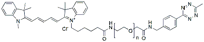 Molecular structure of the compound: Cy5-PEG-methyltetrazine, MW 5,000