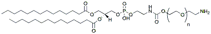 Molecular structure of the compound: DMPE-PEG-amine, MW 2,000, TFA salt