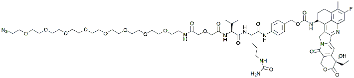 Molecular structure of the compound: Azide-PEG8-Val-Cit-PABC-Exatecan