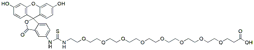 Molecular structure of the compound: Fluorescein-PEG8-Acid