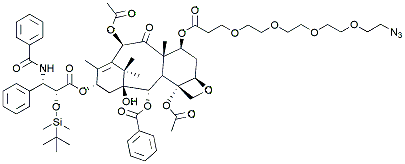 Molecular structure of the compound: 2-O-TBDMS-7-O-(Azido-PEG4)-Paclitaxel