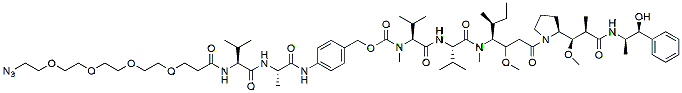 Molecular structure of the compound: Azide-PEG4-Val-Ala-PAB-MMAE