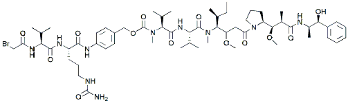 Molecular structure of the compound: Bromide-Val-Cit-PAB-MMAE