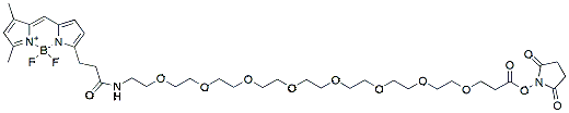 Molecular structure of the compound: BDP FL-PEG8-NHS ester