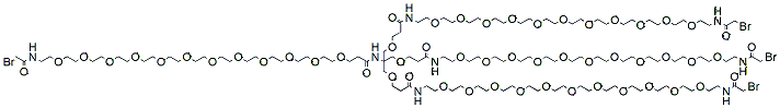 Molecular structure of the compound: Bromoacetamido-PEG12-Tris(-PEG11-bromoacetamide)