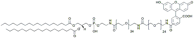 Molecular structure of the compound: Carboxyfluorescein-PEG24-amido-PEG24-DSPE