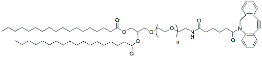 Molecular structure of the compound: DSG-PEG-DBCO, MW 3,400