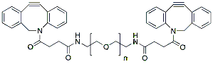 Molecular structure of the compound: bis-DBCO-PEG. MW 5,000