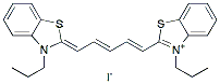 Molecular structure of the compound: 3,3-dipropylthiacarbocyanine iodide