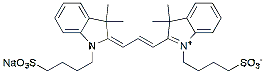 Molecular structure of the compound: 3,3,3,3-tetramethyl-1,1-bis(4-sulfobutyl)indocarbocyanine sodium