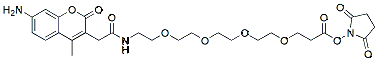 Molecular structure of the compound: AMCA-PEG4-NHS ester