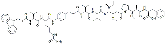 Molecular structure of the compound: Fmoc-Val-Cit-PAB-MMAF