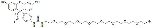 Molecular structure of the compound: Fluorescein-PEG8-azide