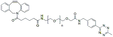 Molecular structure of the compound: DBCO-PEG-Methyltetrazine, MW 2,000