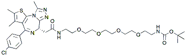 Molecular structure of the compound: (+)-JQ-1-PEG4-Amido-N-t-Boc