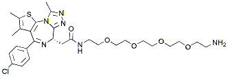 Molecular structure of the compound: (+)-JQ-1-PEG4-Amine, TFA salt