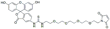 Molecular structure of the compound: Fluorescein-PEG4-Mal