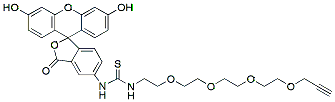 Molecular structure of the compound: Fluorescein-PEG4-Propargyl