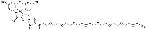 Molecular structure of the compound: Fluorescein-PEG8-Propargyl