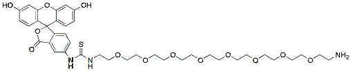 Molecular structure of the compound: Fluorescein-PEG8-amine, TFA salt