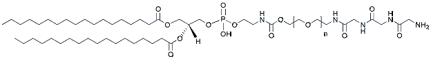 Molecular structure of the compound: DSPE-PEG-Gly-Gly-Gly TFA salt, MW 2,000