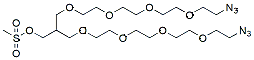 Molecular structure of the compound: 3-(PEG4-Azide)-2-((PEG4-Azide)methyl)propan-1-Mes