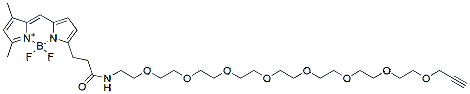 Molecular structure of the compound: BDP FL-PEG8-propargyl