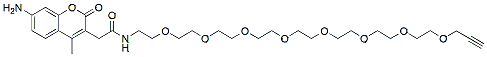 Molecular structure of the compound: AMCA-PEG8-Propargyl