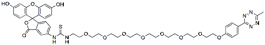 Molecular structure of the compound: Fluorescein-PEG7-Methyltetrazine