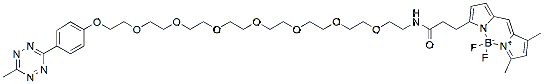 Molecular structure of the compound: BDP FL-PEG7-Methyltetrazine