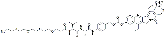 Molecular structure of the compound: Azido-PEG4-Val-Ala-PAB-SN38