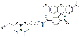 Molecular structure of the compound: TAMRA phosphoramidite, 6-isomer