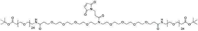 Molecular structure of the compound: N-Mal-N-bis(PEG4-acid-amido-PEG24-t butyl ester)