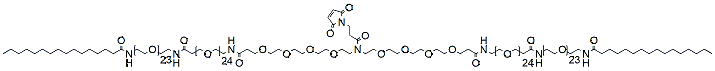 Molecular structure of the compound: N-Mal-N-bis(PEG4-acid-amido-PEG24-amido-PEG23-C16)