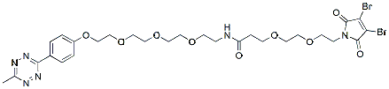 Molecular structure of the compound: Methyltetrazine-PEG3-Amido-PEG2-Mal-3,4-Dibromo