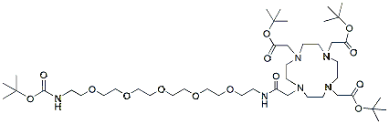 Molecular structure of the compound: DOTA-(t-Butyl)3-PEG5-amido-N-t-Boc